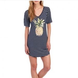 Jessica Simpson stripes pineapple shirt dress
